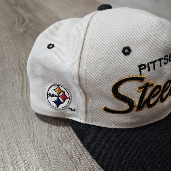 Vintage Sports Specialties Script Pittsburgh Steelers Snapback NFL Hat Pro Line - Picture 2 of 5